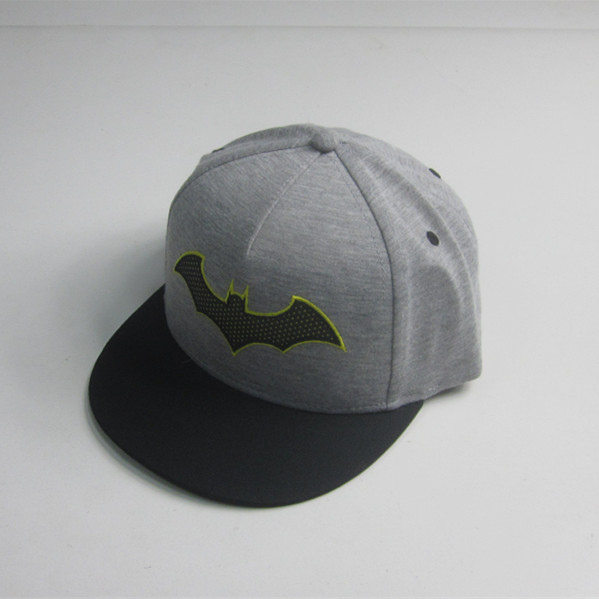 Algodão Jersey Bat Patch Flat Bill Cap