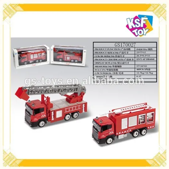 1:43 Die-cast Car, Friction Die-cast Firetruck, Metal Car