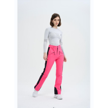 Calça de esqui de snowboard dupla rosa