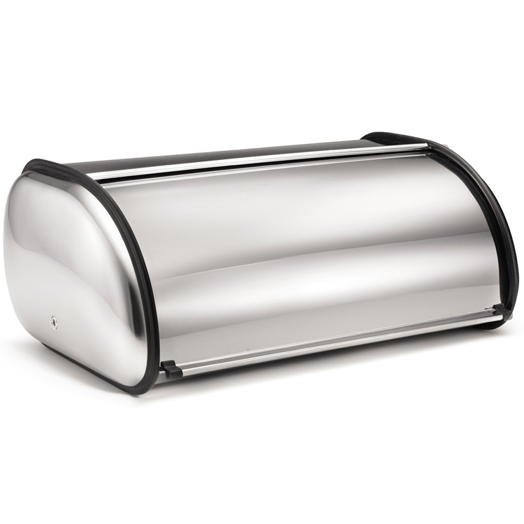 brushed steel bread box