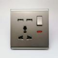 Electrical Wall Light Switch Socket 2gang