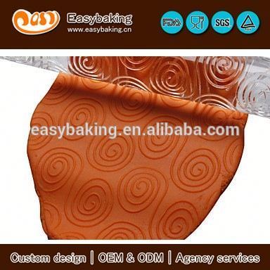 Custom circle acrylic cake decoratioing fondant embossing rolling pin