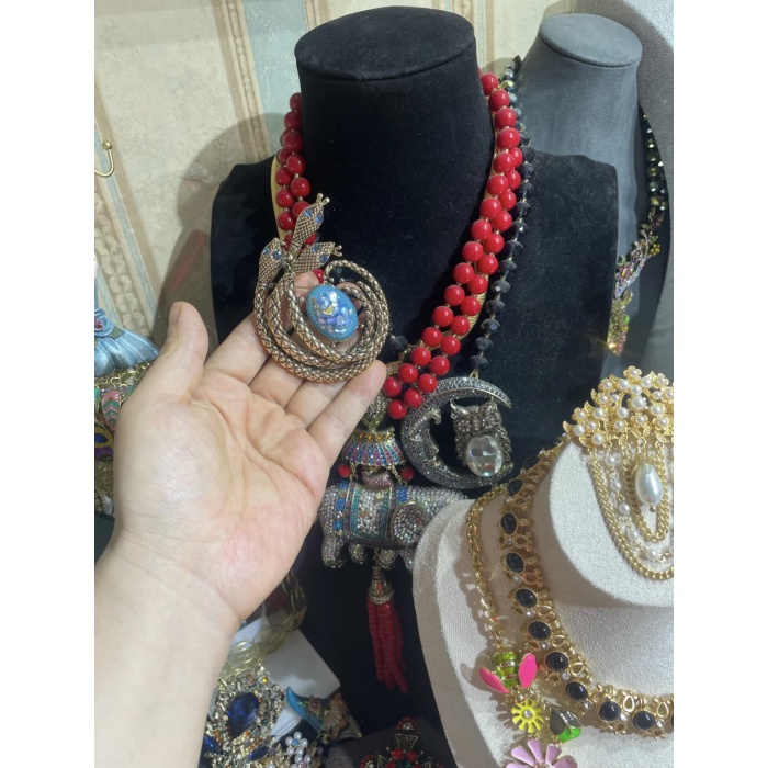 Vintage requintado retrô de três cabeças Snake Broche