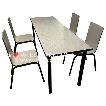 Modern Six-Seater School Restaurant Table and Bench Sets