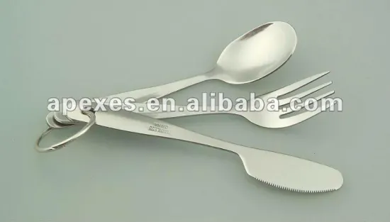 CK02-3 3PCS Titanium Alloy Picnic Tableware Set