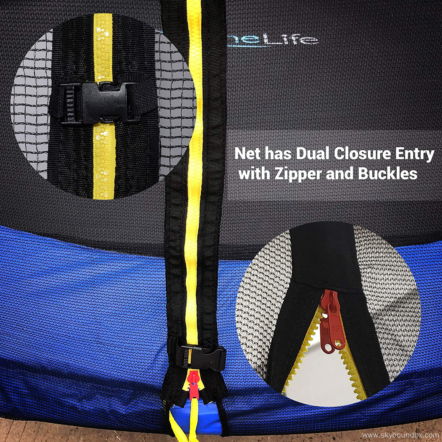 Garden antifall trampoline with safety fence