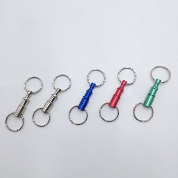 Promotional custom metal detach pull apart key ring chain