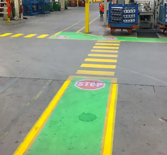 Crosswalk Caution Line Logo: Warehouse Signage Projection No Pedestrian Mark Light" 

However, to make it more succinct and SEO-friendly, you might consider:

"Warehouse Crosswalk Caution Line Projection Logo No Pedestrian Light