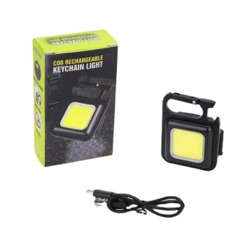800 Lumens COB Rechargeable Keychain Flashlight with Bracket for Camping