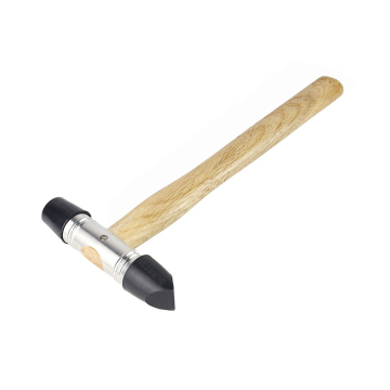 Durston Professional Jewelry Mallet Hammer - Flat and Angled Black Rubber with Wooden Handle