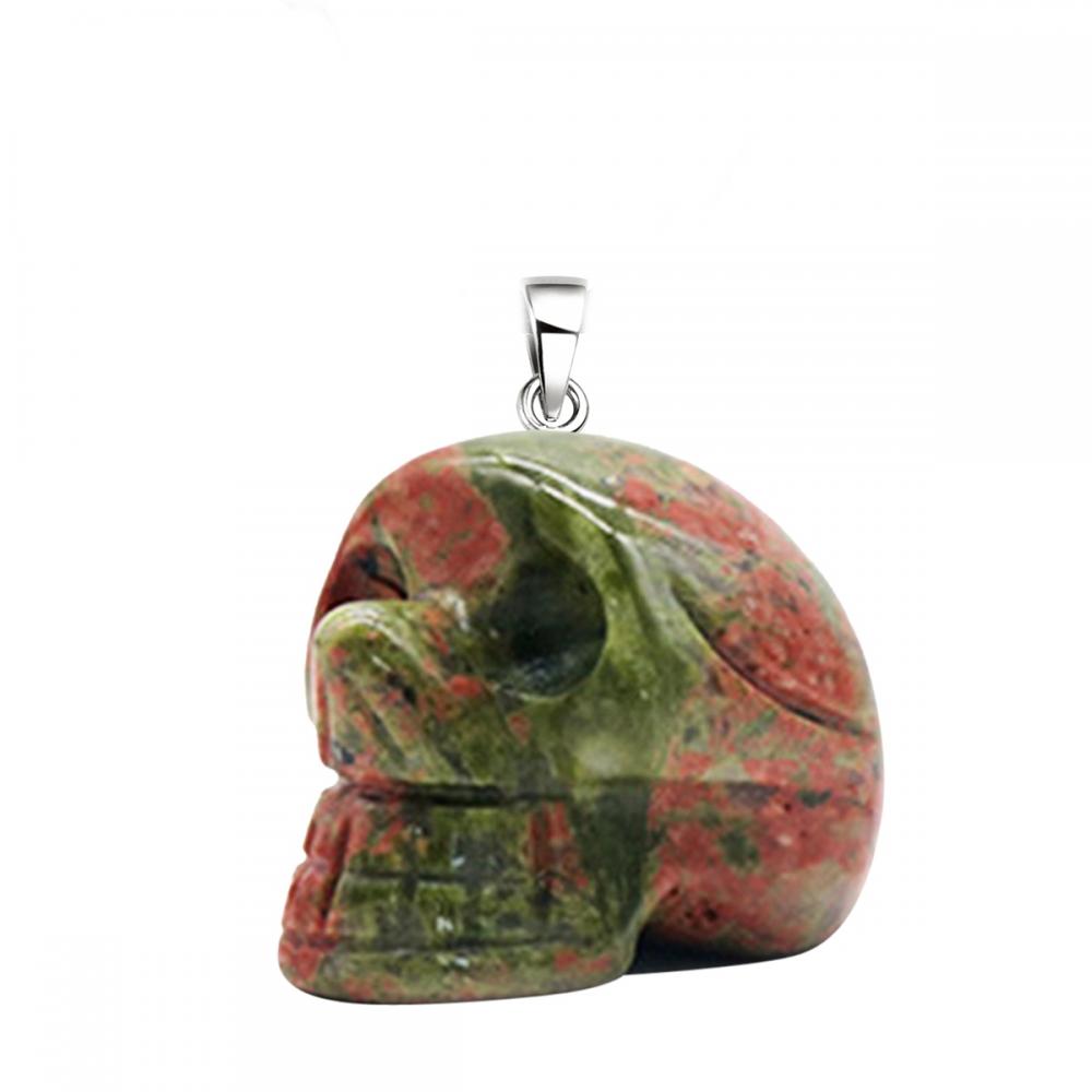 Кулон головы хрустального черепа для изготовления ювелирных изделий ручной резной драгоценный камень.