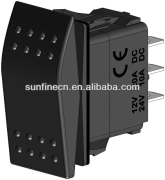Carling Style 12V 24V Auto/ Marine LED ROCKER SWITCH (ON)-ON DPDT 6PIN 0 LIGHTS