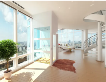 Desain Translucent Villa Home Elevators dengan kapasitas beban 630kg