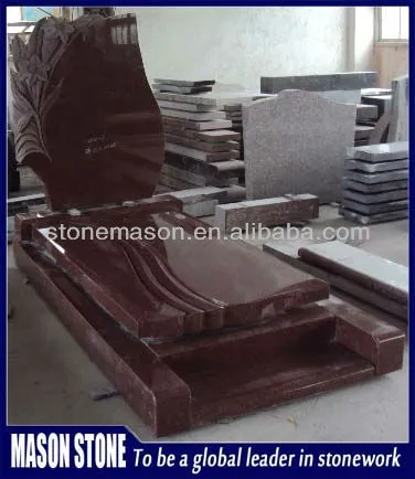 gravestone red engraving best sale flower