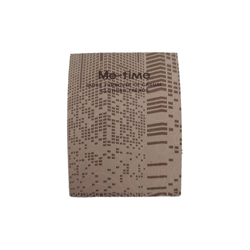 Label tenunan bercorak laser berbentuk khas