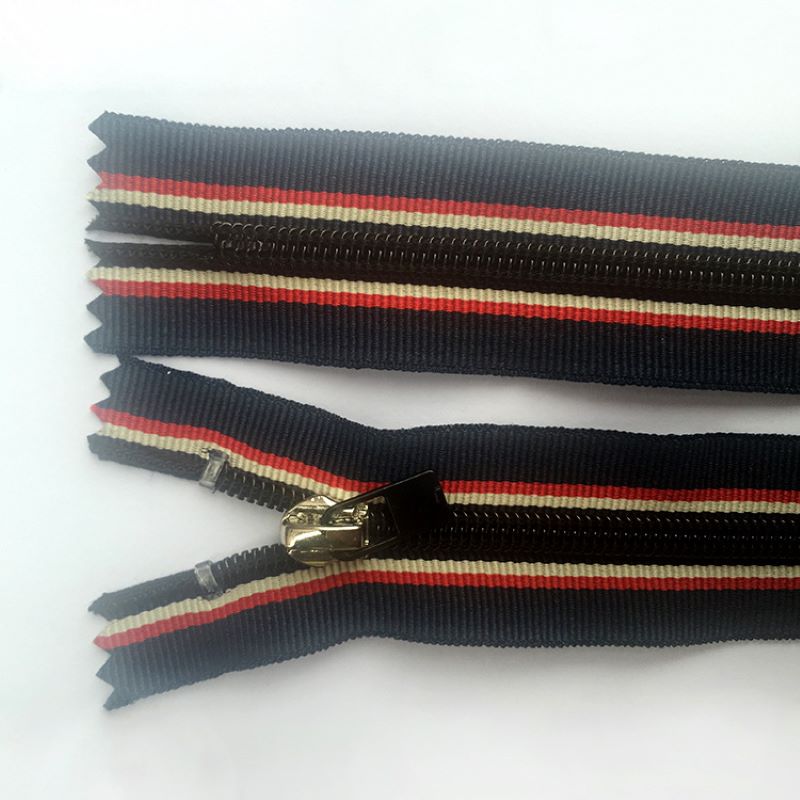 Sale zippers with stripe edge