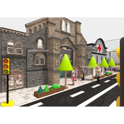 Premium Children's Indoor Playground Equipment with Fiberglass Slides and Playhouses