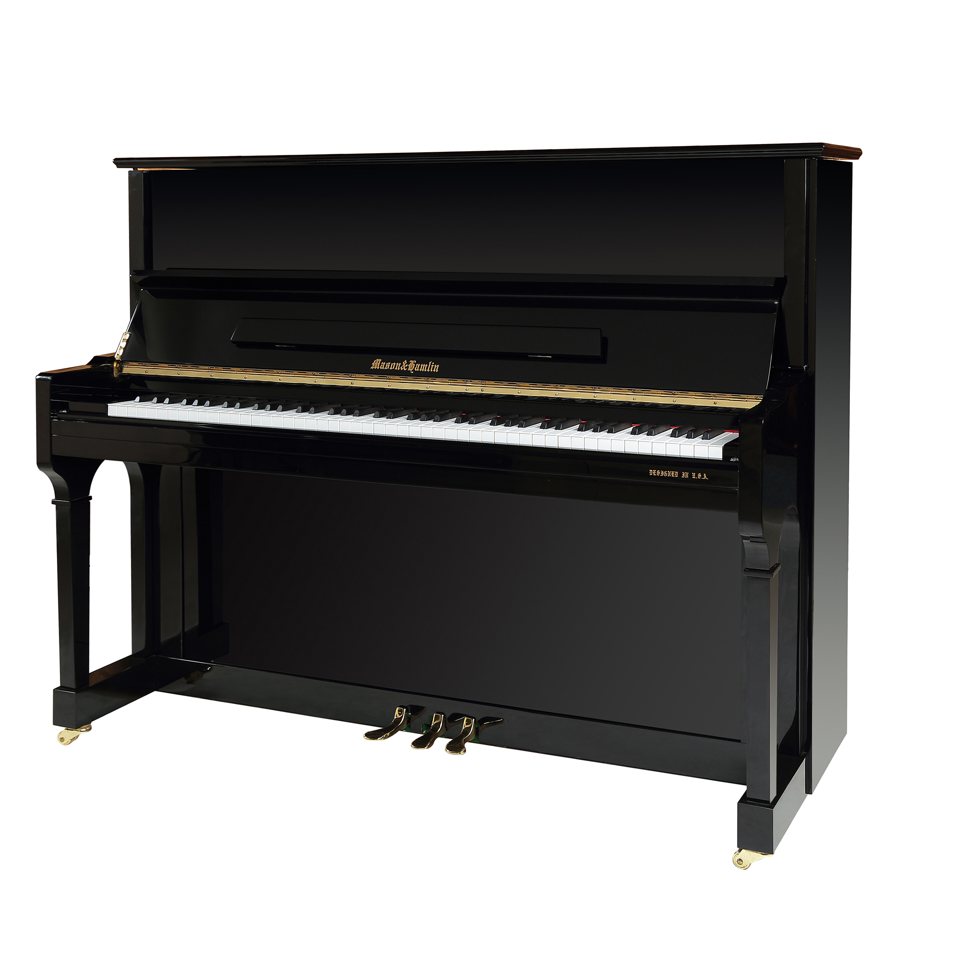 Henry Hamlin M-121 piano tegak hitam digilap rumah 121cm