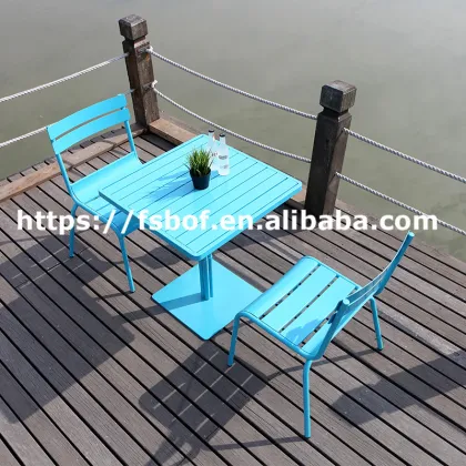 Modern Plastic Wood Outdoor Garden Furniture - Aluminum Polywood Dining Table and Chairs