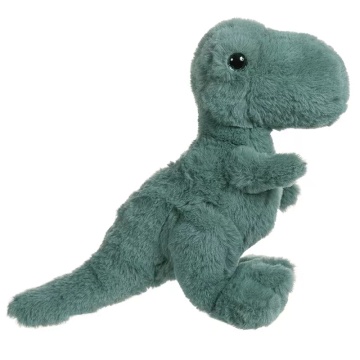 Piccolo giocattolo di peluche di dinosauro verde