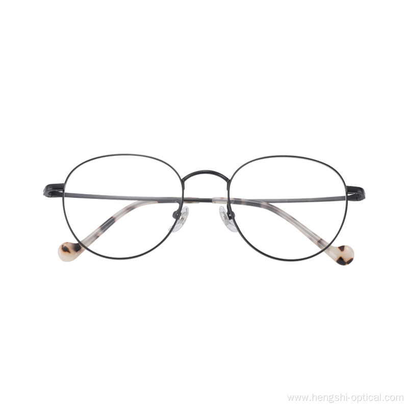 Summer Man Women Eco Friendly Customized Eyeglass Frame Optical Black Metal Glasses