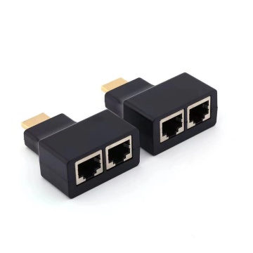 HDTV and Dual Network Cable Extender: 30M Dual RJ45 Ethernet Extension with HD Conversion