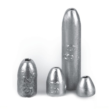 Bullet Shaped Fishing Sinkers with Center Hole - Lead Weights & Tackle Accessories