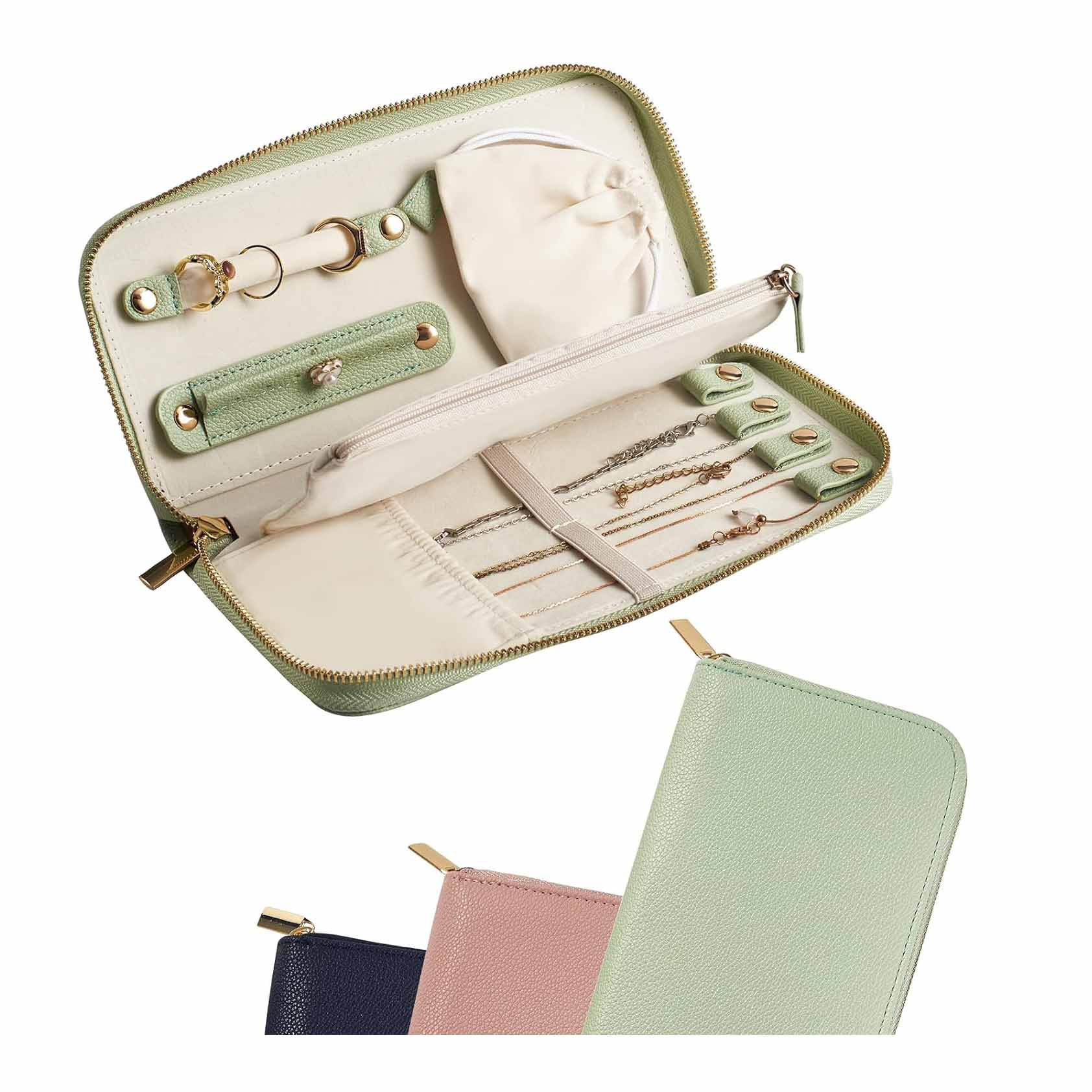 New Design Leather Portable Jewelry Travel Storage Box