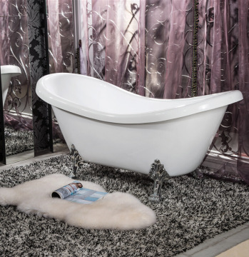 Acrylic Classical Bathtub with 4 Metal Legs for Adults