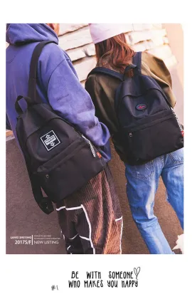 Solid color backpack for men and women