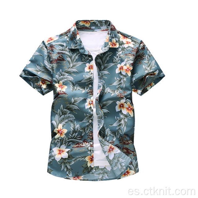 camisa navideña estampada para hombre