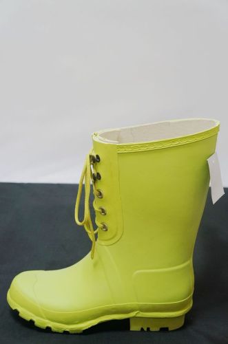 Amarillo Bowknot goma media lluvia botas Wear-resistant y 36 tamaño