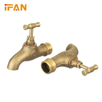 Gold-Colored Outdoor Water Tap with Brass Bibcock and Thread Connection