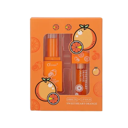 Avocado Orange Moisturizing Lip Care Set - Temperature Changing Lip Balm & Lip Oil