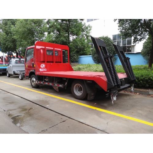 6 tons flatbed transport truck for delivery excavator