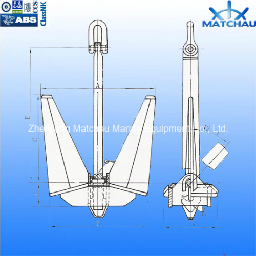 Marine Offshore Mooring High Holding Power Stockless Anchor, High