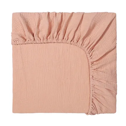 130x72x25cm Muslin Cotton Fabric Baby Bedding Set: Crib Sheets, Cot Bassinet Sheets, and Mattress Cover in Classic Plain Colors