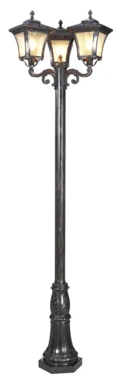 100w E27 Garden Pole Lights Ip 44 Traditional Garden Lights Brown Aluminum Glass