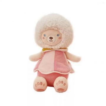 Cute pink explosive head bear plush children's toy