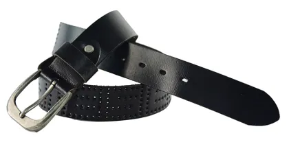 Black Top Grain Pure Genuine Mens Leather Belts