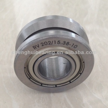V Groove Track Roller Bearings-RV202/15.38-10 KDD ، معرف 15 مم ، 38 مم OD ، مقياس 10 مم ، صف مزدوج ، "V" الخاتم الخارجي ، الدروع المعدنية