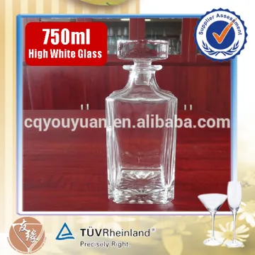 Customized high grade squre shape 75 cl bulk glass decanter wholesale