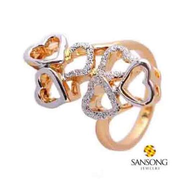 Top Popularität Schlepp-Farbe beschichtet Silber & Gold ring Designs für Mädchen