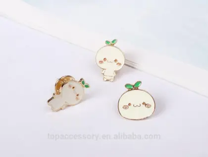 TLP61013-74 Cute Grass Smile Baby Figure Metal Brooch Pins Button Pins Jeans Bag Decoration Gift Wholesale