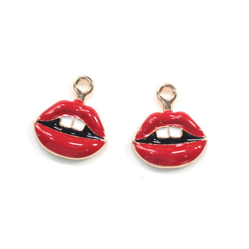 Jewelry Pendant Handmade Earring Lips Mouth Necklace DIY Enamel Charms