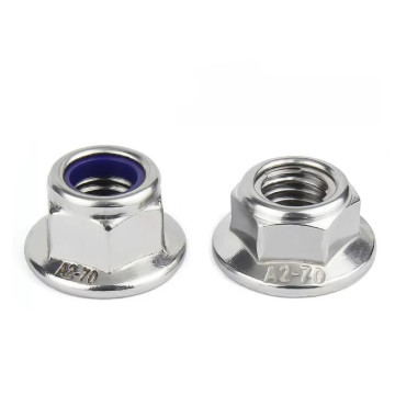 Self-Locking Flange Nut M12: Stainless Steel Hexagonal Nylon Bolt Nut