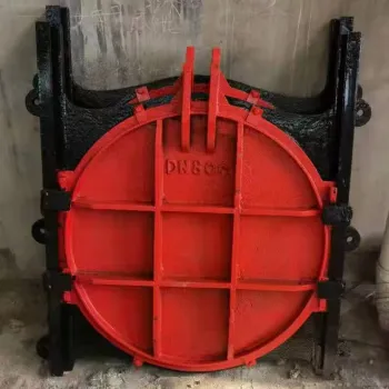 Copper inlaid cast-iron round gate