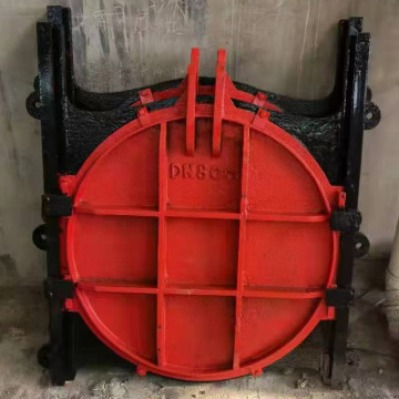 Copper inlaid cast-iron round gate