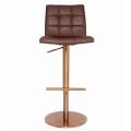 Newest High Quality Barstool Gold Breakfast Bar Stool,High Back Bar Top Chair With Pu Leather Seat Round Base