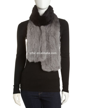 YR607 Super Quality New Arrival Real Rabbit Knit Fur Muffler